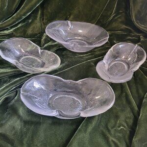 Rare Orrefors of Sweden Avocado Bowls in Glass Goran Warff Designer